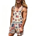 thumbnail image 6 of CAIVO Coveralls for Men Bibs Overalls Festival Jumpsuits Shorts Romper Adjustable Strap With Pockets Summer Independence Day Themed Jumpsuit With Straps Striped Stars Printed 1776-2026, 6 of 6