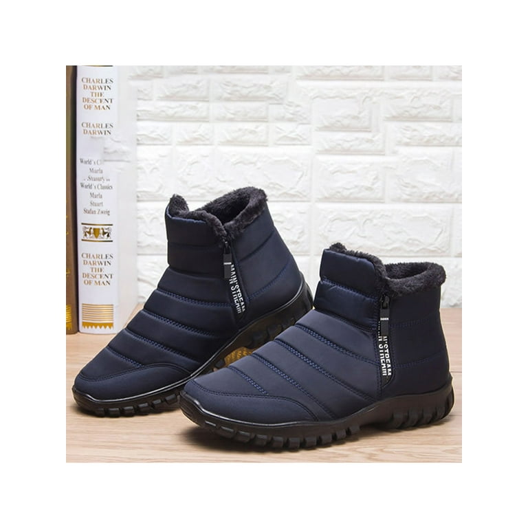 Audeban Mens Winter Snow Boots Side Zipper Anti-Slip Boots Casual Outdoor Shoes Size 7-11, Men's