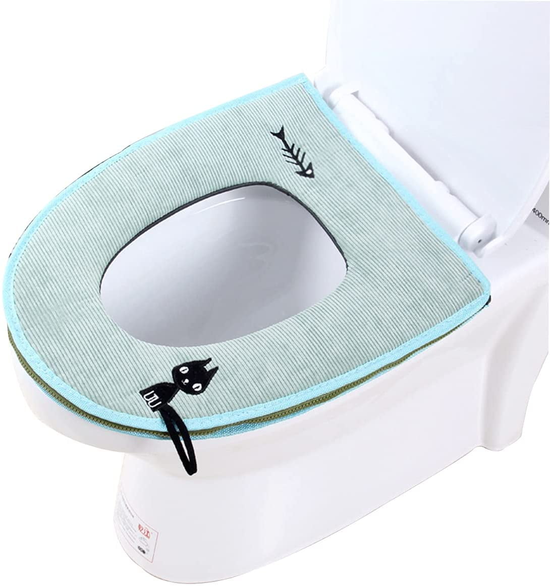 Bathroom Toilet Seat Warmer Cover Soft Mat Washable Cushion Closestool Pads H8X5 
