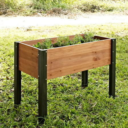 Coral Coast Bloomfield Wood Raised Garden Bed - 40L x 20D x 29H (Best Wood For Raised Garden)