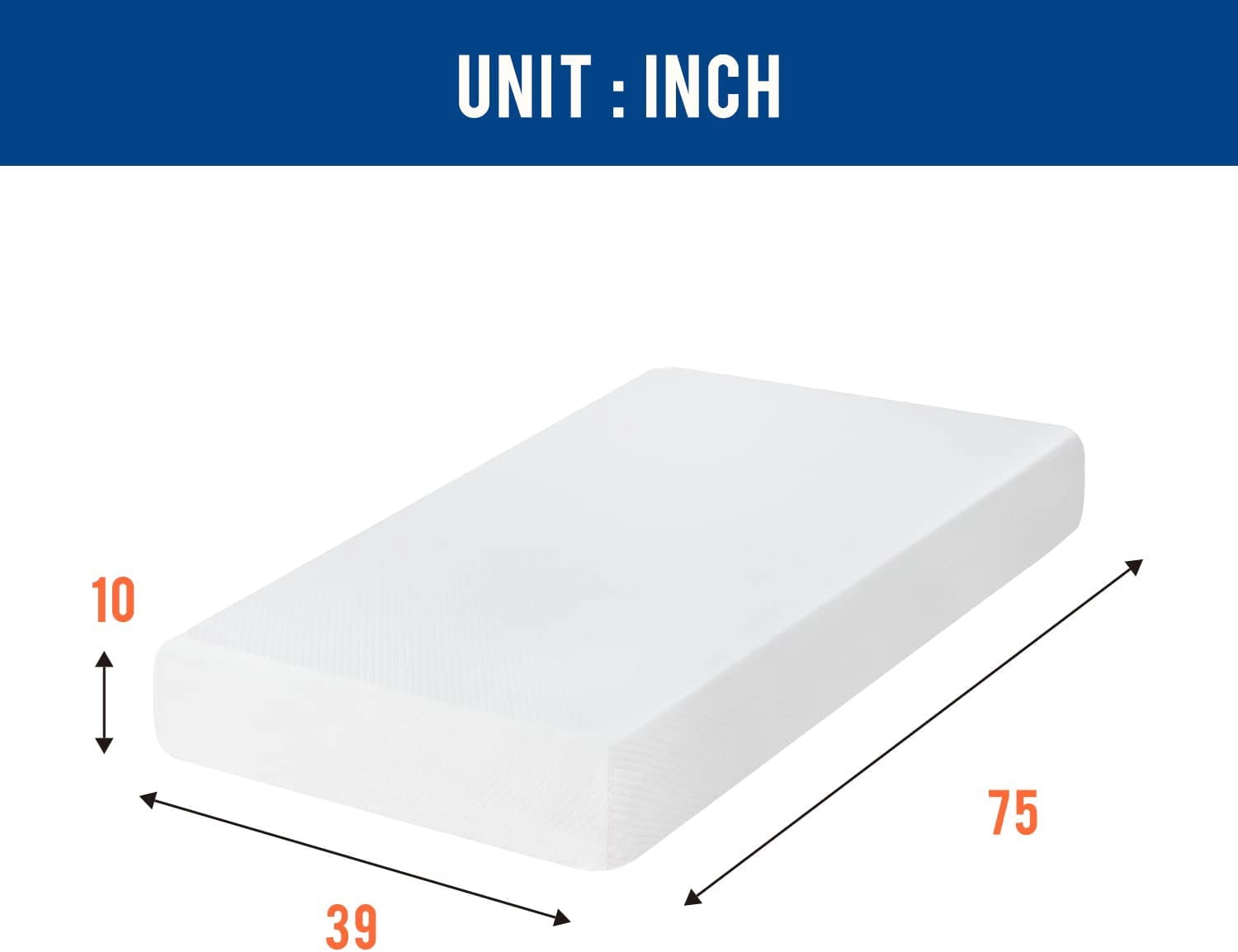 YRLLENSDAN Twin Mattress 10 Inch, Twin Memory Foam Mattress in a Box Twin Bed Mattress 10 Inch Twin Mattress Twin Memory Foam Mattress