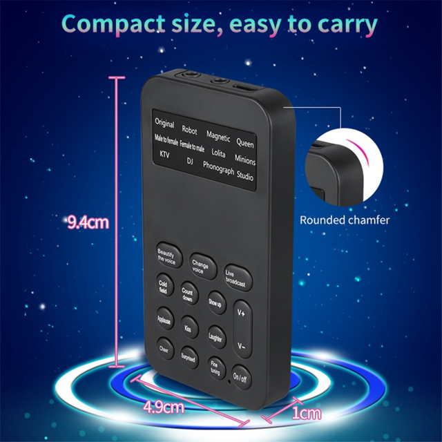 S9 Changeur de Voix 12 Modulateur de Voix avec Fonctions Vocales Réglables Outil Micro pour Téléphone Ordinateur