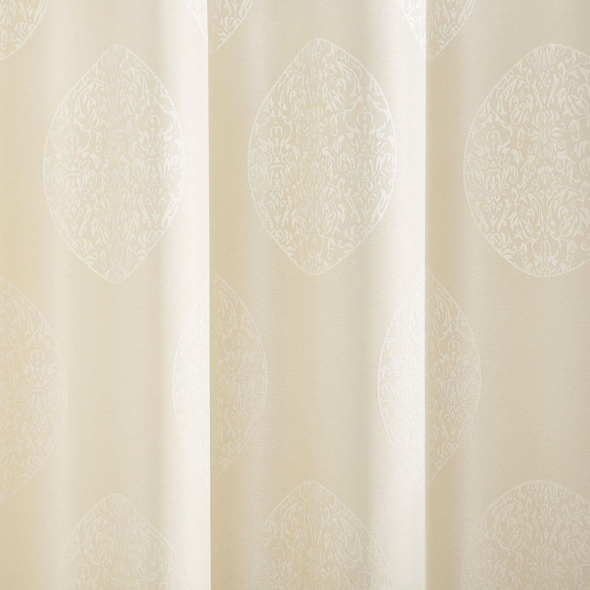 Exclusive Home Akola Medallion Linen Jacquard Grommet Top Curtain Panel Pair, 54"x84", Ivory