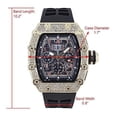 thumbnail image 2 of CHARLES RAYMOND Men's Luxury Iced Out Crystals Diamond Watch with Unique Tonneau Shape, Comfortable Silicone Band, Show Your Style Design (ST10526 BLK Gold), 2 of 4