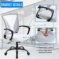 thumbnail image 3 of BestOffice Ergonomic Office Chair, Lumbar Support, Swivel Rolling for Women, Men(White), 3 of 7