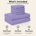 thumbnail image 2 of Lux Decor&nbsp;6 Piece Bed Sheets Queen Size - Ultra Soft Microfiber Bed Sheet Sets, 16” Deep Pocket Queen Sheets, Lavender, 2 of 9