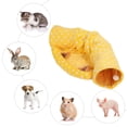 thumbnail image 4 of Cat Foldable Tunnel Bed, Stable Washable Yellow Dot Pattern Removable Cat Tunnel Bed  for Indoor for Rabbits for Puppies, 4 of 7