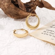 Amy and Annette 14K Gold Graduated Hoop Huggie Earring in 14K Yellow Gold Plated