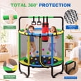 thumbnail image 4 of 55” Kids Trampoline with Enclosure, SEGMART Indoor Trampoline, Small Trampolines for Kids, Mini Trampoline with Sandbag, Rings, Ocean Balls, Birthday Gifts for Boys, Girls, 4 of 11