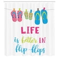 thumbnail image 2 of Ambesonne Summer Shower Curtain, Life is Better in Flip Flops, 69"Wx75"L, Multicolor, 2 of 4