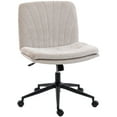 thumbnail image 1 of HOMCOM Chaise à Croisillons avec Roues, Sans Accoudoirs, Grand Chaise de Bureau, Beige, 1 of 10