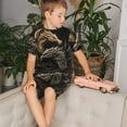 thumbnail image 4 of Fotbe Vintage Metal Dragon Pijama Estampada de 2 Piezas para Niños – Ropa de Dormir de Manga Corta Cómoda para Niños y Niñas, Camiseta y Shorts de Algodón-4X-Large, 4 of 6