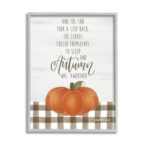 Stupell Industries Autumn Seasonal Phrase Inspirational Painting Gray Framed Art Print Wall Art, 11 x 14