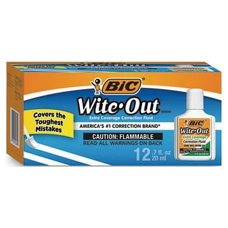 BIC® WITE-OUT® EXTRA COVERAGE CORRECTION FLUID, WHITE - Multi