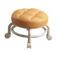 thumbnail image 3 of veasfak Tabouret Bas Roulant Multifonction Portable Rembourré en PU Orange, 3 of 9