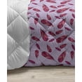 thumbnail image 3 of Fruit Art Down Alternative Comforter, Exotic Mango Fruits and Dotted Silhouettes in Continuous Pattern, Microfiber Quilt for All Season, 5 Sizes, Coral Marigold Fern Green, by Ambesonne, 3 of 3