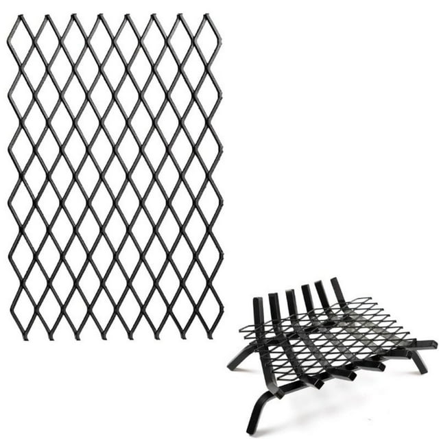 Iumwxz Grille pour Poêle à Bois - Grille de Foyer en Acier Robuste, Treillis de Foyer en Acier Résistant à la Chaleur, Grilles à Bûches Robustes pour Réunions de Famille, Outil pour la Maison, Métal Noir, jusqu'à 50 % de Rabais
