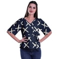 thumbnail image 3 of Moomaya Printed Wrap Over with Belt Style Top For Women Printed V-Neck Casual/Formal Top, 3 of 5