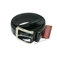 thumbnail image 4 of Men VALENTINI Stitched Leather Belt Classic Pin Buckle Business Dress V711 Black, 4 of 4