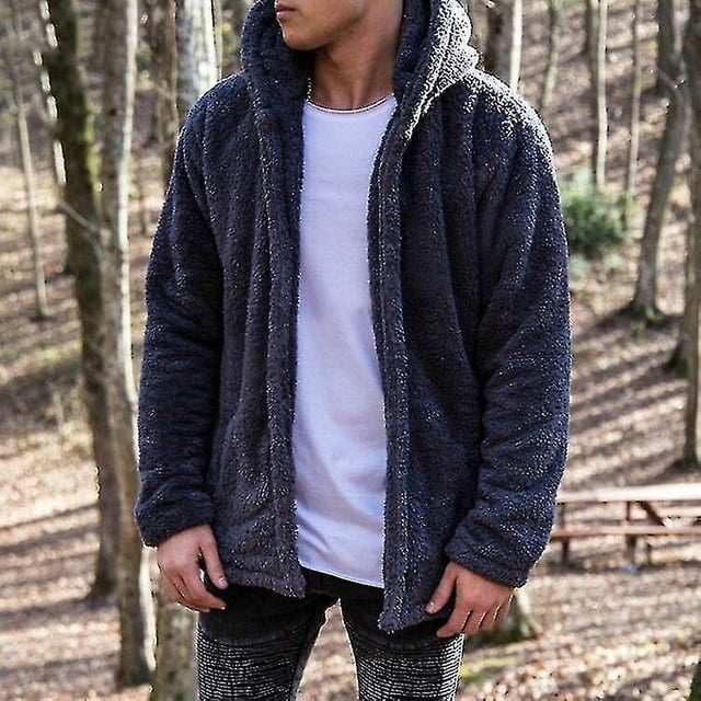 Hombres invierno oso de peluche polar piel abrigo mullido chaquetas tipo jersey prendas de vestir de gran tamaño cálido otoño prendas de vestir Chaquetas de manga larga de felpa