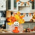 thumbnail image 4 of Halloween Pumpkin Decor, Thanksgiving Table Centerpiece with Maple Leaves and Berries, Fall Home Decor for Mantel Table Setting(G), 4 of 4