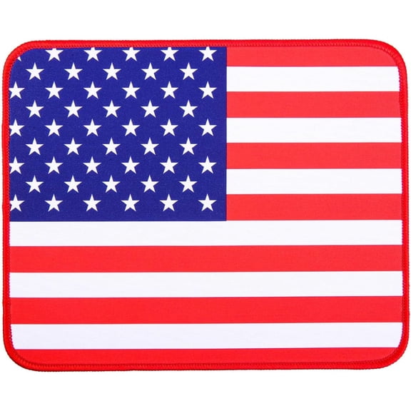 RaceGT Small Mouse Pad 8 x 10 Inch, Mini USA Flag Mouse Pad Thick with Non-Slip Stitched Edges for Laptop Wireless Mouse Home Office Travel, Portable