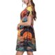 thumbnail image 2 of Balery Colorful Wave Dragon Head Vestidos sueltos de manga corta para mujer, vestidos de verano 2025, vestidos casuales de corte A con vuelo., 2 of 6