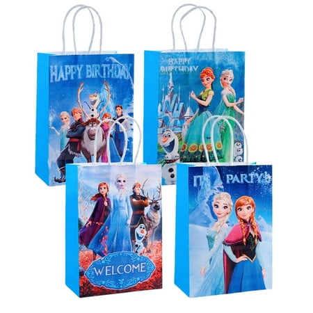 Princess Party Gift Bags, Birthday party bags, Cartoon candy bags, Party Decoration Supplies（16 Pcs:8.26"×5.9"×3.15"）