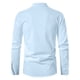 thumbnail image 5 of Camisas Hombre Camisa de manga larga con cuello para hombre Camisa de manga larga con cuello levantado vintage de moda juvenil (Blue, XL), 5 of 7