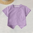 thumbnail image 6 of Cethrio Girls Cotton T-shirts, Casual Short Sleeve Cute Crew Neck Summer Tops Kids Tees Purple Size 6, 6 of 7