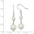 thumbnail image 2 of 925 Sterling Silver Polished Freshwater Cultured Pearl Dangle Earrings; for Adults and Teens; for Women and Men, 2 of 2