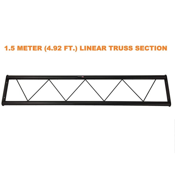 4.92 FT/1.50M Linear Black Metal Lighting Trussing Truss Extension 1.5" Diameter Tubing