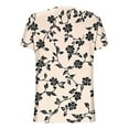 thumbnail image 6 of Uaswgudfs ​V-Neck Short Sleeve Women's Blouse: Floral Abstract Pattern & Breathable Fabric for Trendy Summer TopsKhaki-AL, 6 of 7