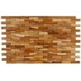 thumbnail image 5 of Bare Decor EZ-Wall Brick 3D Pattern Tile in Solid Teak Wood Natural Finish, Set of 10, 5 of 6