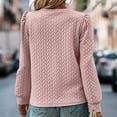 thumbnail image 4 of WRKEKC T-Shirts à Manches Longues pour Femmes, Hauts d'Été pour Femmes, Hauts Décontractés Unis à Texture Torsadée, Col Rond, Manches Longues, 4 of 4