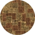 thumbnail image 1 of Ahgly Company Indoor Round Abstract Brown Modern Area Rugs, 8' Round, 1 of 4