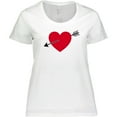 thumbnail image 3 of Inktastic Valentines Day Heart Arrow Women's Plus Size T-Shirt, 3 of 5