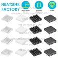 thumbnail image 3 of 19x19x5mm Aluminum Fans & Heatsink Cooling Radiator Cooler for MOS GPU IC Chip Electronic Silver With Tape 50pcs, 3 of 6