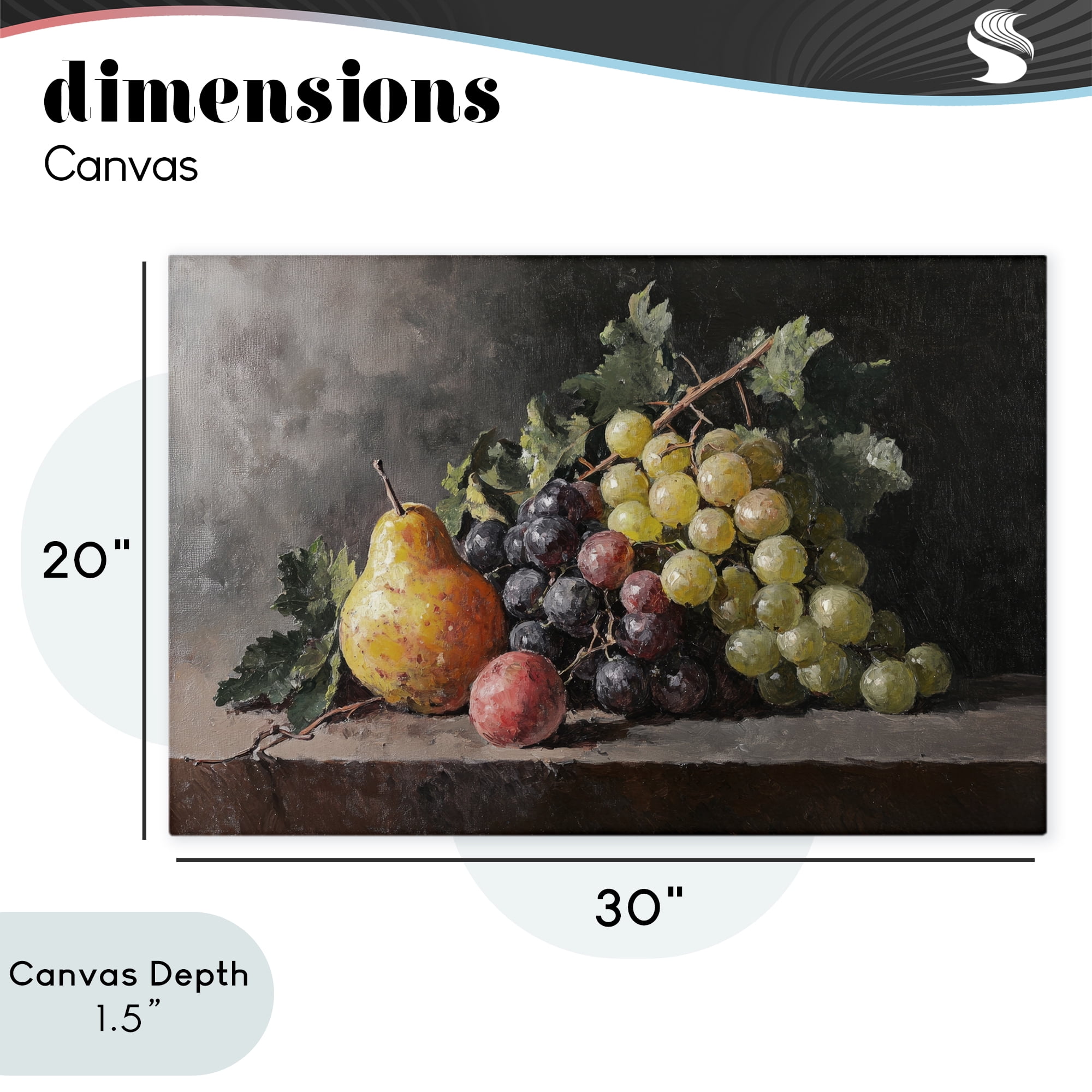 Stupell Industries Bountiful Fruit Classic Still Life Canvas Wall Art, design by Petal Prints Design
