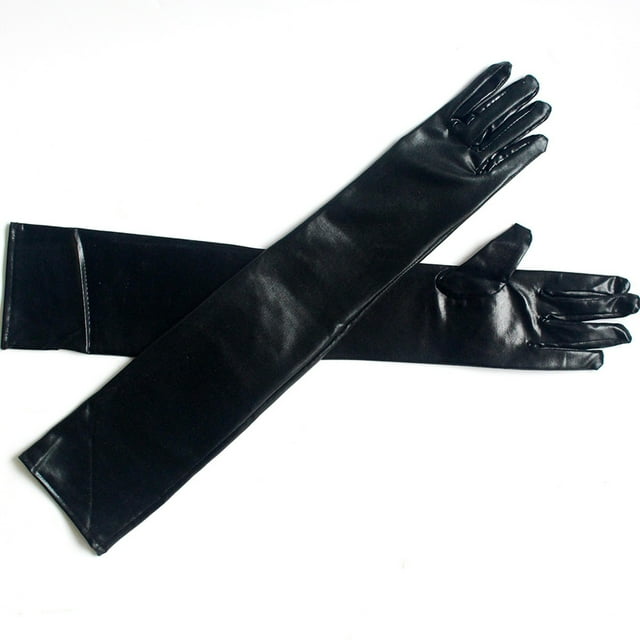 Minnieouse Codo Guantes largos Estilo simple Mujer sexy Ropa Accesorio Niñas Vestir Ornamento Damas Banquete Fiesta Guante con color sólido guantes y mitones Negro Minnieouse AP011288-02B
