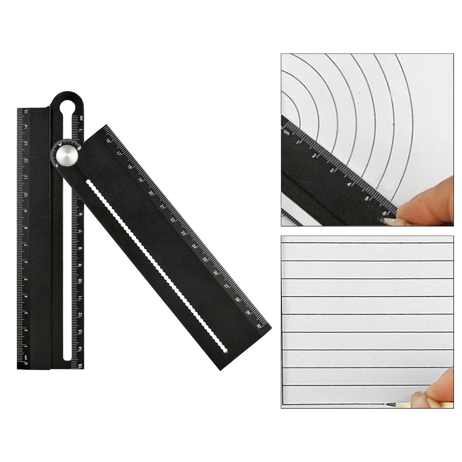 JISADER Angle Ruler 12 inch / 310 mm Black Architects Angle Protractor
