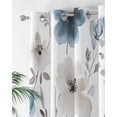 thumbnail image 2 of Abstract Blue Thermal Insulated Blackout Curtains for Bedroom 63 Length Brown Floral Vintage Watercolor Blossom Flowers Room Darkening Curtain 1 Panel Grommet Window Curtain Drape for Living Room, 2 of 7