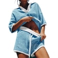 thumbnail image 5 of 2 Piece Sets Striped Casual V Neck Sleepwear Set Women Loungewear Soft Comfortable Home Outfit, 5 of 6