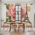 thumbnail image 2 of Pink Spring Floral Kitchen Curtains, Vintage Rose Flower Retro Light Filtering Window Curtain Panels, 2Pcs Rod Pocket Window Treatments Set for Living Room Bathroom Bedroom 52x72 Inches, 2 of 9