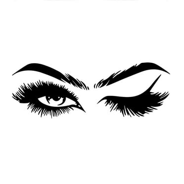 Eyes Wall Decal Fashion Eyelash Wall Sticker Women Beauty Quote Sticker