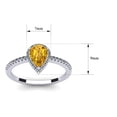 thumbnail image 5 of SuperJeweler 1 Carat Pear Shape Citrine and Halo Diamond Ring In Sterling Silver For Women, 5 of 6