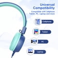 thumbnail image 6 of Kids Headphones, 85/94dB Safe Volume Kids Headphones for School Computer, Kids Wired Headphones with Built-in Microphone, Noise Isolation, Adjustable Headphones Wired for Kids, Girls, Boys, Tablet, 6 of 11