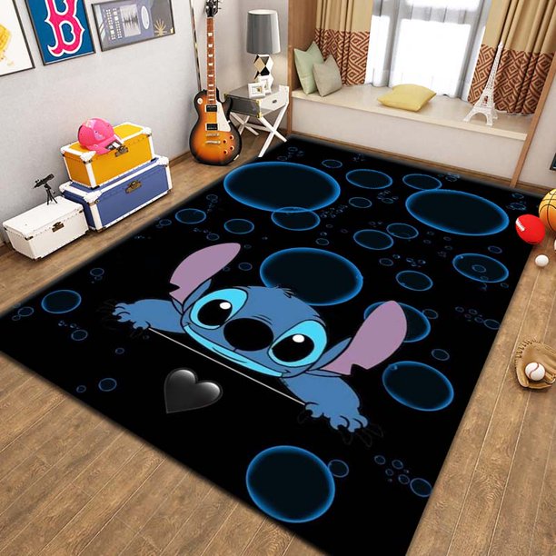 Disney Stitch print carpet children's play room Rug living room bedroom non-slip carpet Children Adult birthday gift Home Decor90x130cm(35x51 in) Gao Jinjia LED