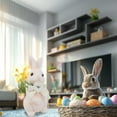 thumbnail image 5 of Vacemry under $5 Moss Flocked Bunny, Flocked Standing Rabbit Sculpture, Spring Garden Patio Tabletop Decoration, Easter Holiday Party Favors for Home Centerpiece Shelf Display, 5 of 6
