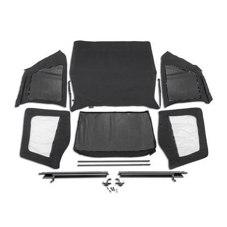 Rugged Ridge by RealTruck Frameless Montana Soft Top for Wrangler YJ | Black Diamond | 13790.33 | Compatible with 1992-1995 Jeep Wrangler YJ